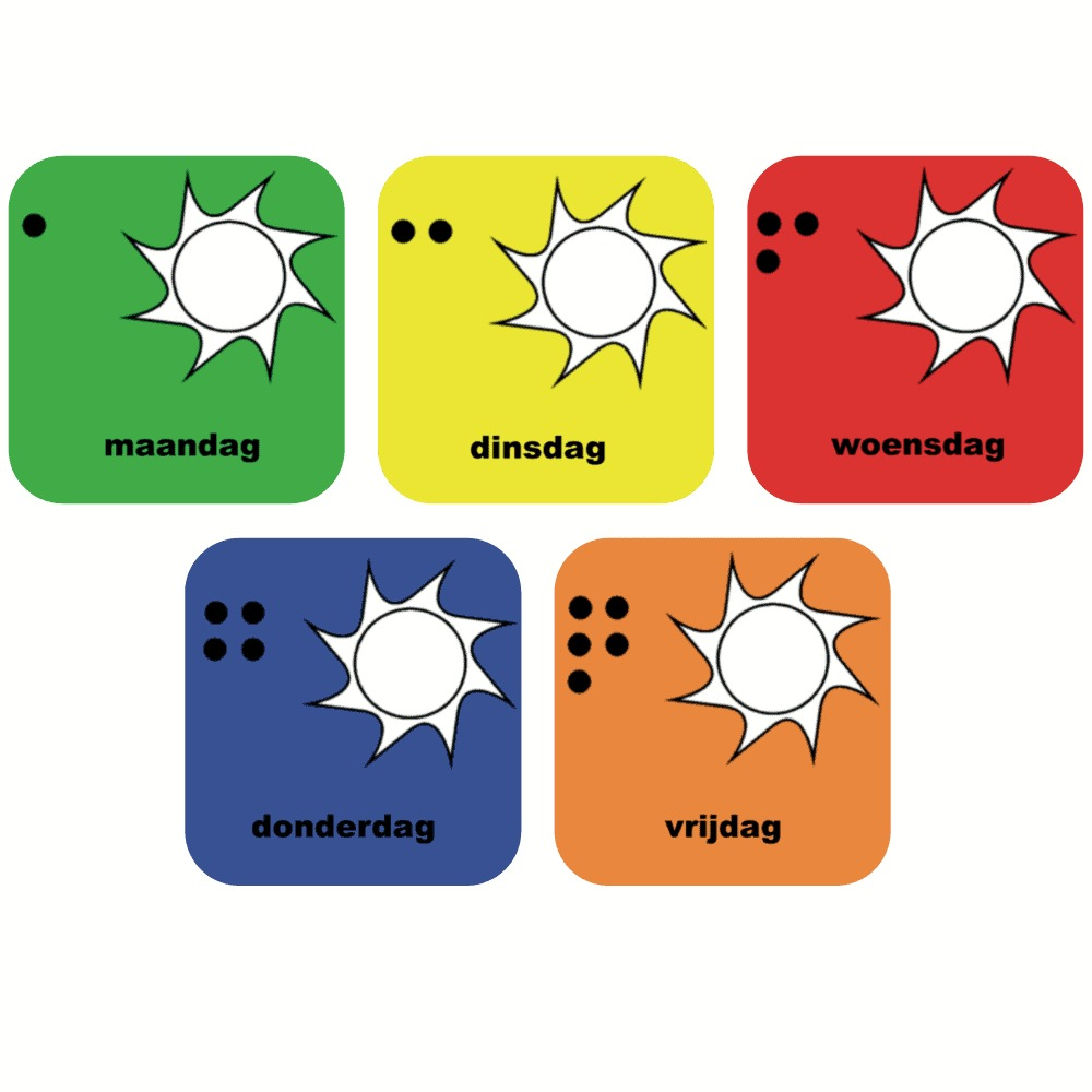 picto's van de dagen van de week